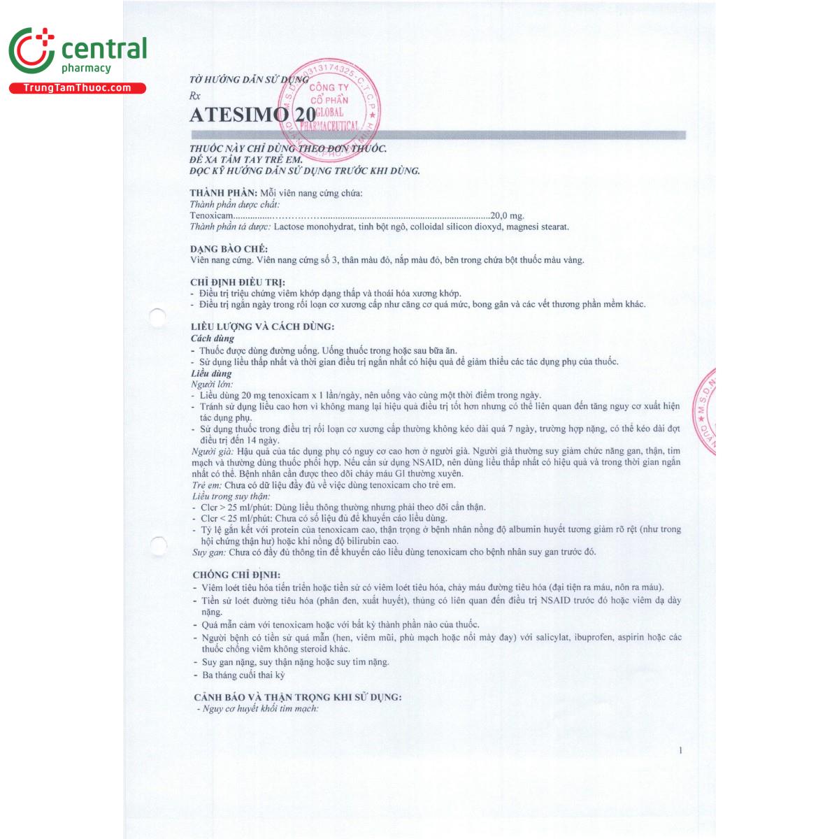 atesimo 20mg 4 B0276