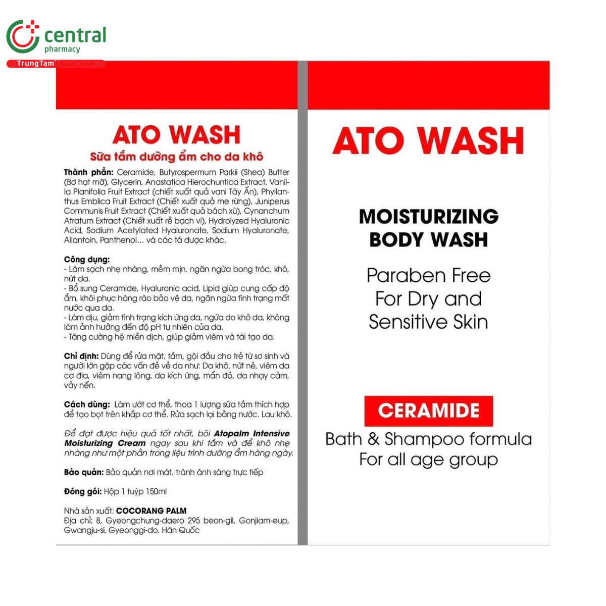 ato wash moisturizing body wash cocorang palm 150ml 6 T7303