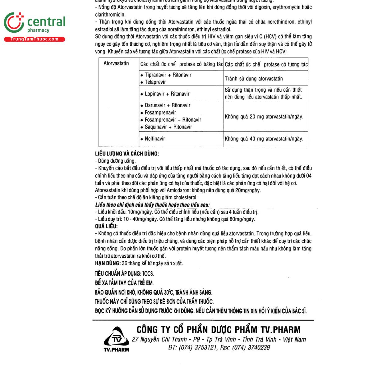 atorvastatin 20mg tv pharm 22 G2815