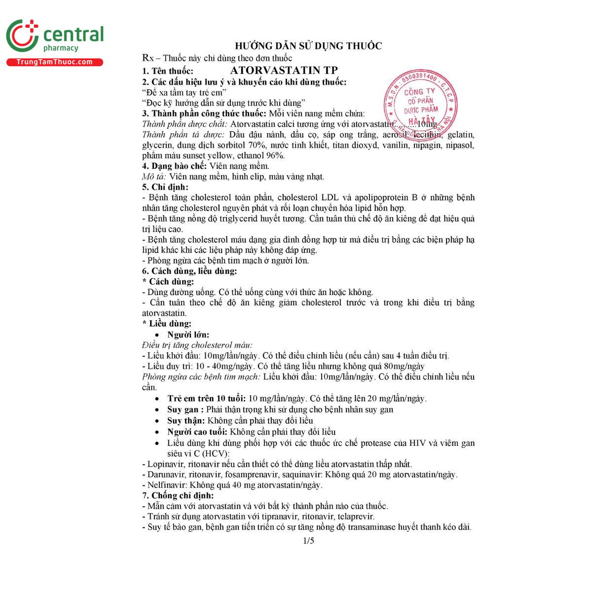 atorvastatin tp 10mg 4 S7224