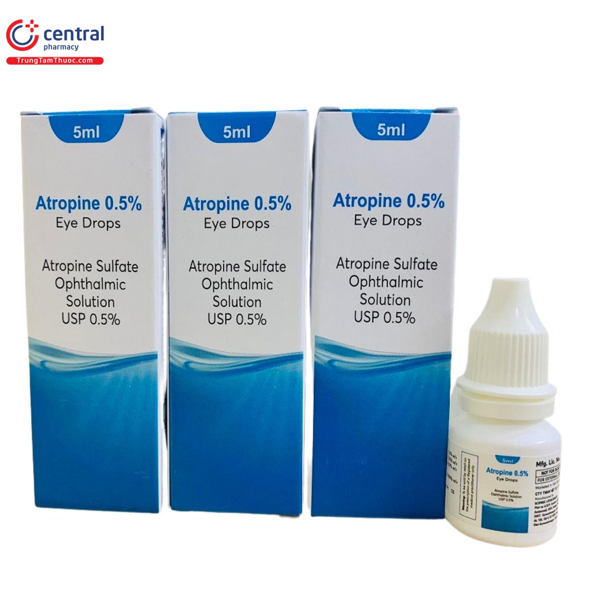 Atropine SCIPREC 0.5 5ml Sử dụng trong khám tật khúc xạ ở trẻ em