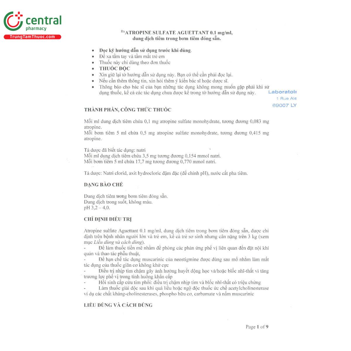 atropine sulfate aguettant 5 Q6121