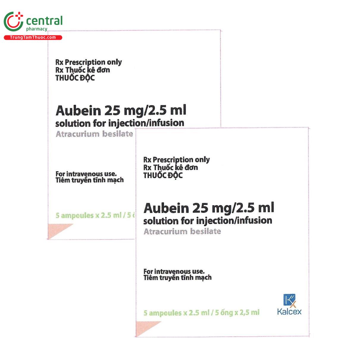 aubein 25mg 2 5ml solution for injection infusion 2 N5378 aubein 25mg 2 5ml solution for injection infusion 2 N5378