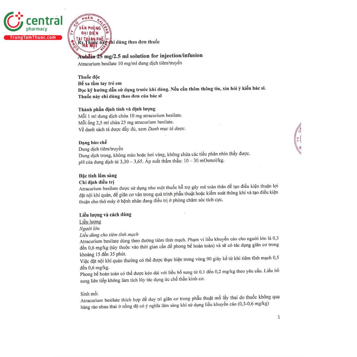 aubein 25mg 2 5ml solution for injection infusion 5 P6847 aubein 25mg 2 5ml solution for injection infusion 5 P6847