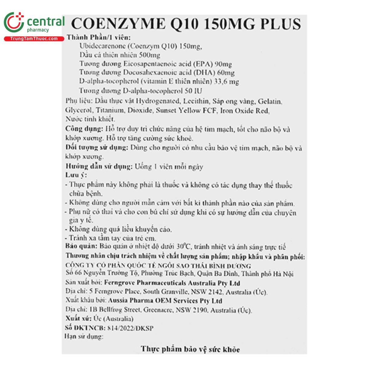 aussia coenzyme q10 150mg plus 60 vien 4 Q6105