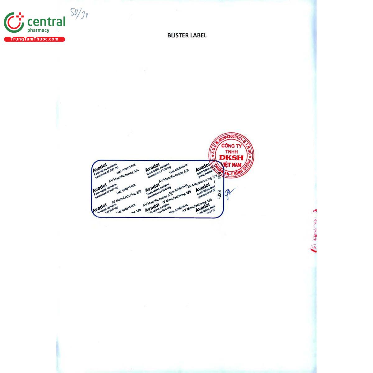 avadol 500mg 4 R6856