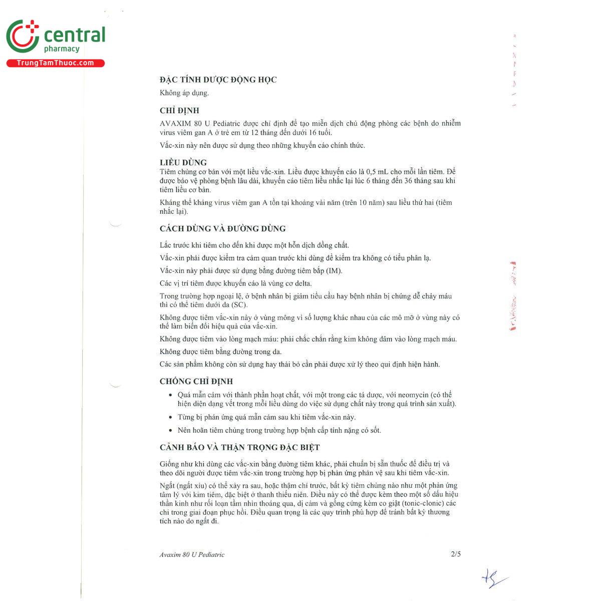 avaxim 80u pediatric 10 O6522