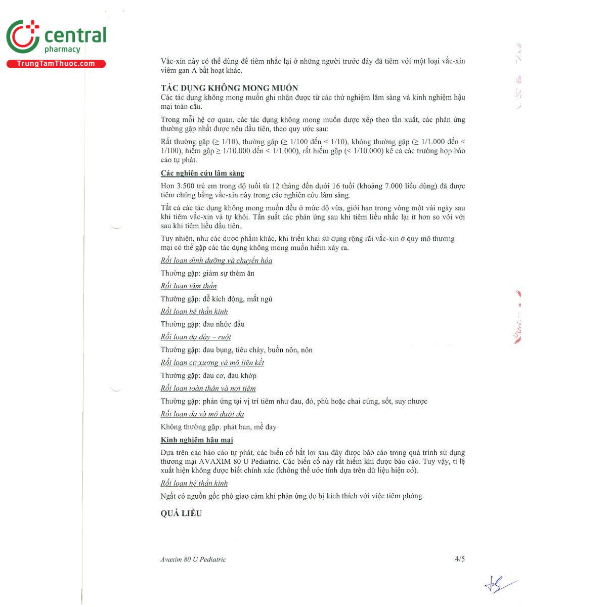 avaxim 80u pediatric 12 S7775