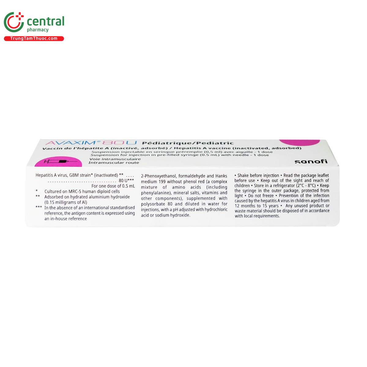 avaxim 80u pediatric 2 J3765