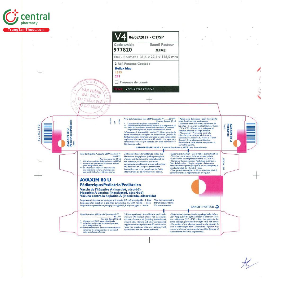 avaxim 80u pediatric 6 U8184