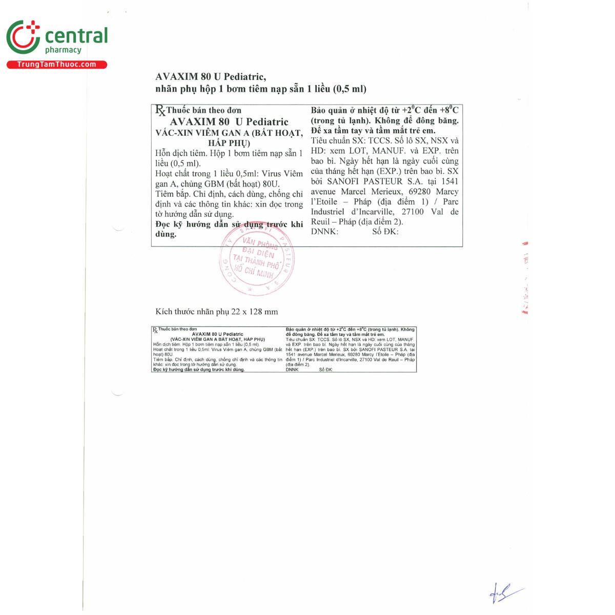 avaxim 80u pediatric 8 T7172