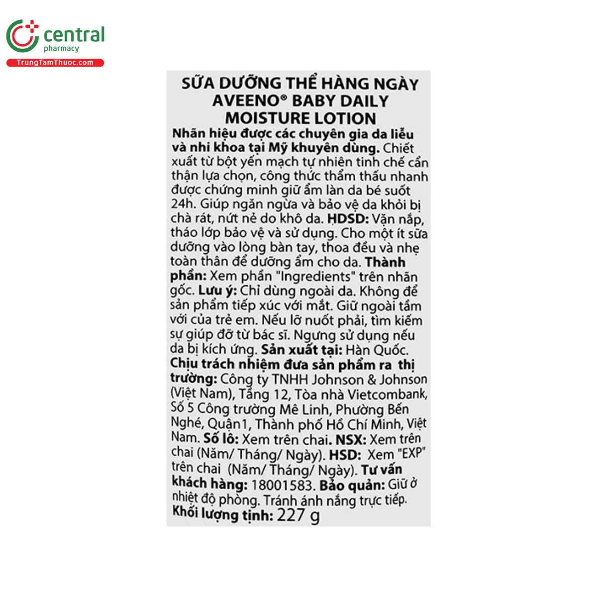 aveeno baby daily moisture lotion 5 F2680