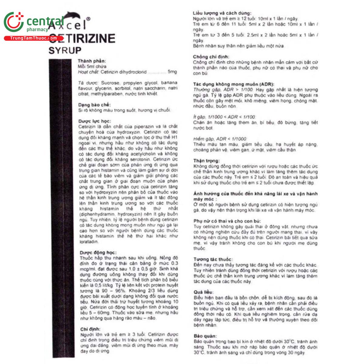 axcel cetirizine syrup 5mg 5ml 2 F2836