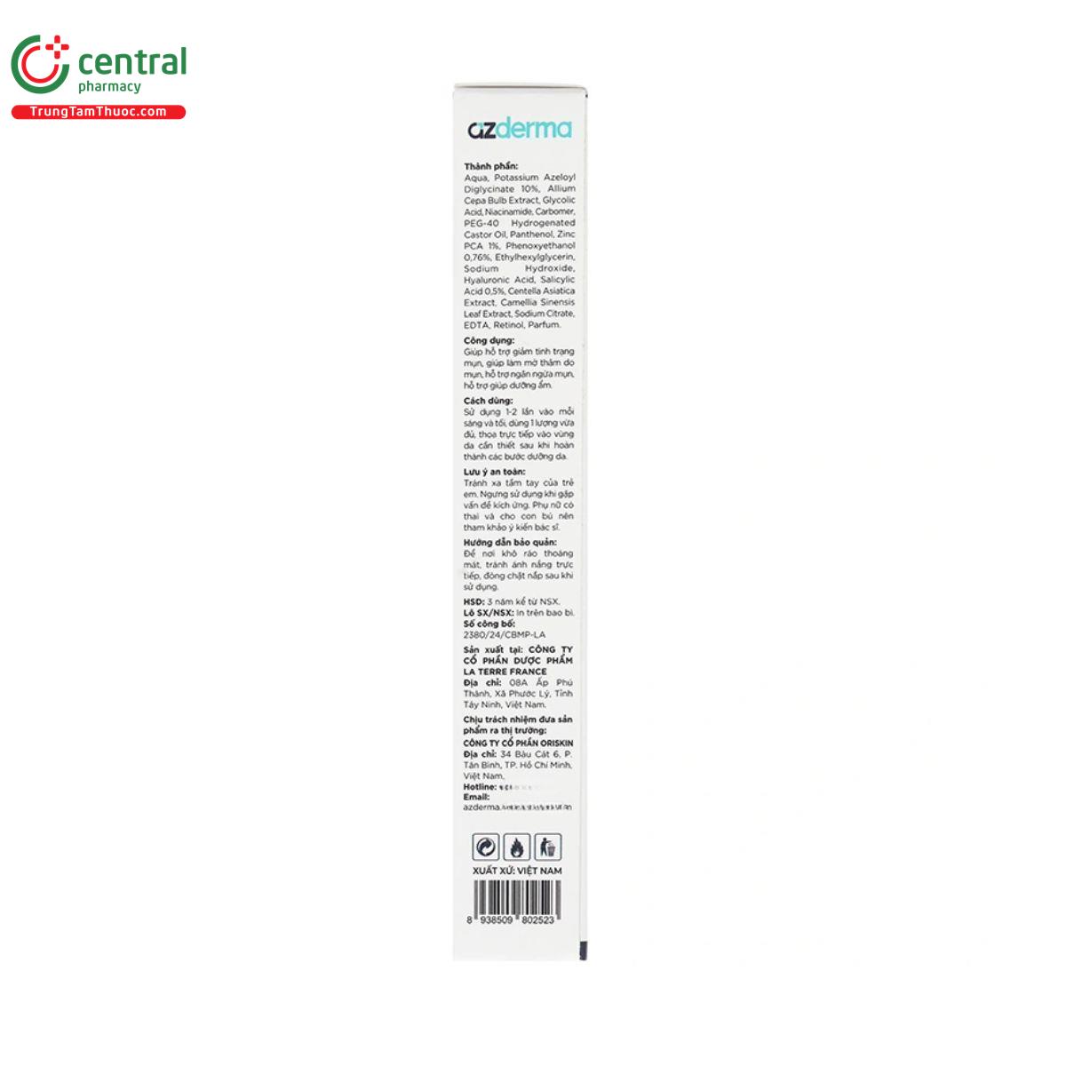 azderma zincerra acne gel 5 E1600 azderma zincerra acne gel 5 E1600