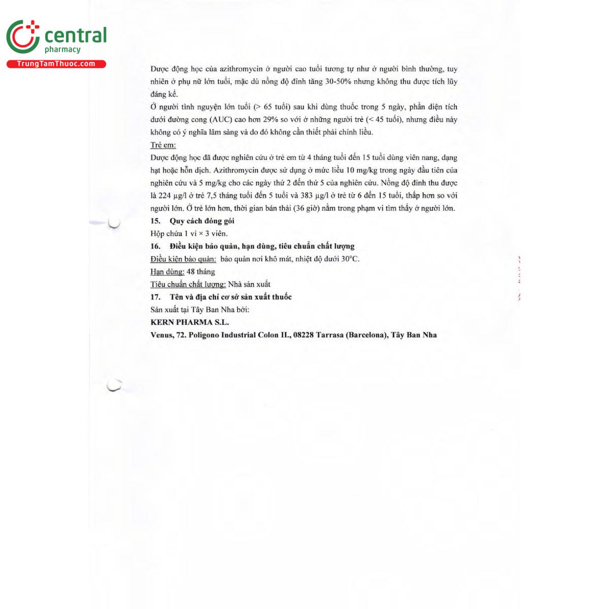 azitrokern 500 20 D1652