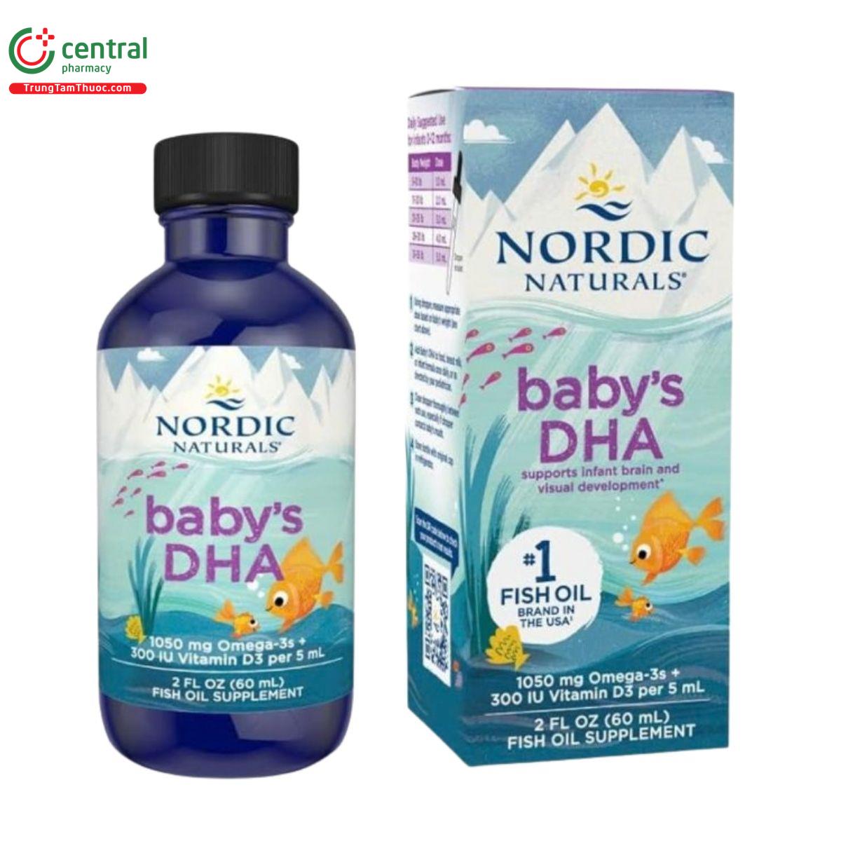 Thuốc Baby’s DHA Nordic Naturals bổ sung Omega 3, vitamin D3 cho bé