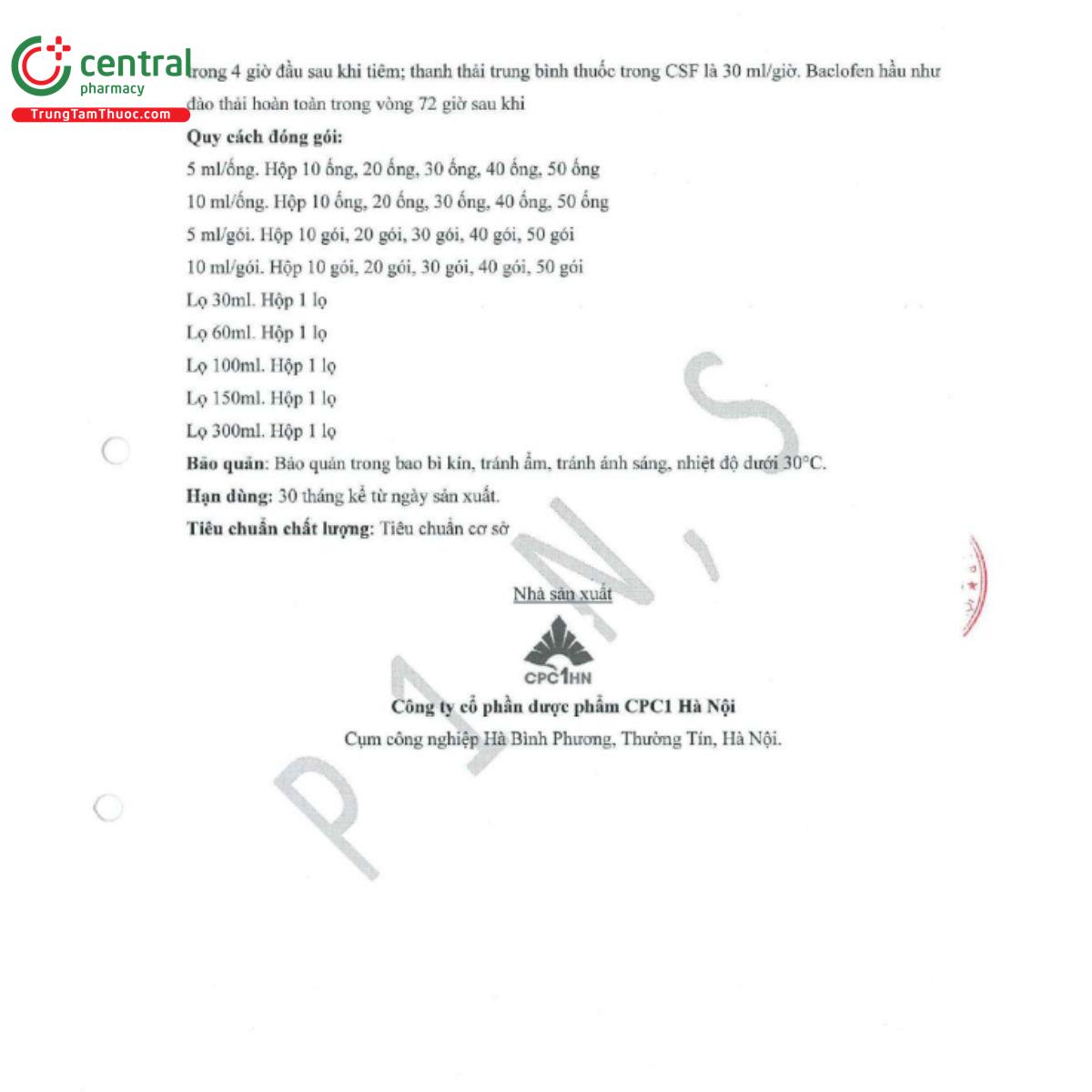 bacloral 1mg 10 S7721