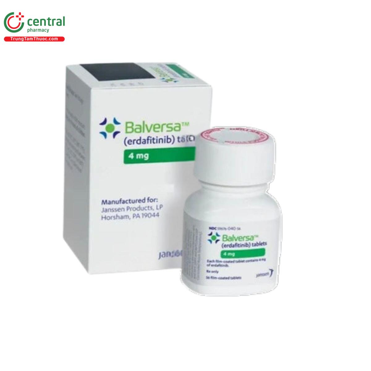 Balversa Label Thuốc Balversa 4mg điều trị ung thư biểu mô niệu quản có đột biến FGFR