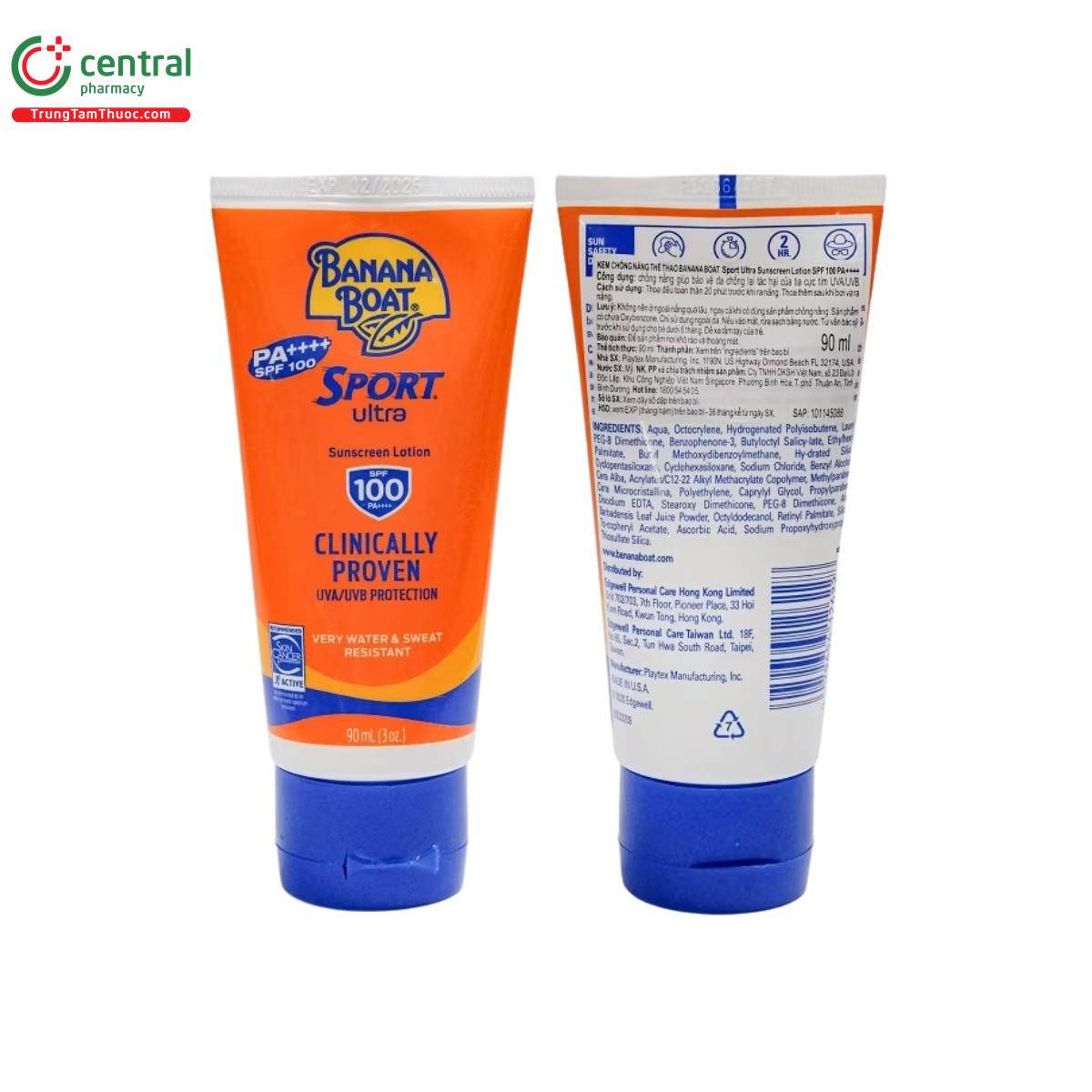 banana boat sport ultra sunscreen lotion spf 100 pa 2 B0322