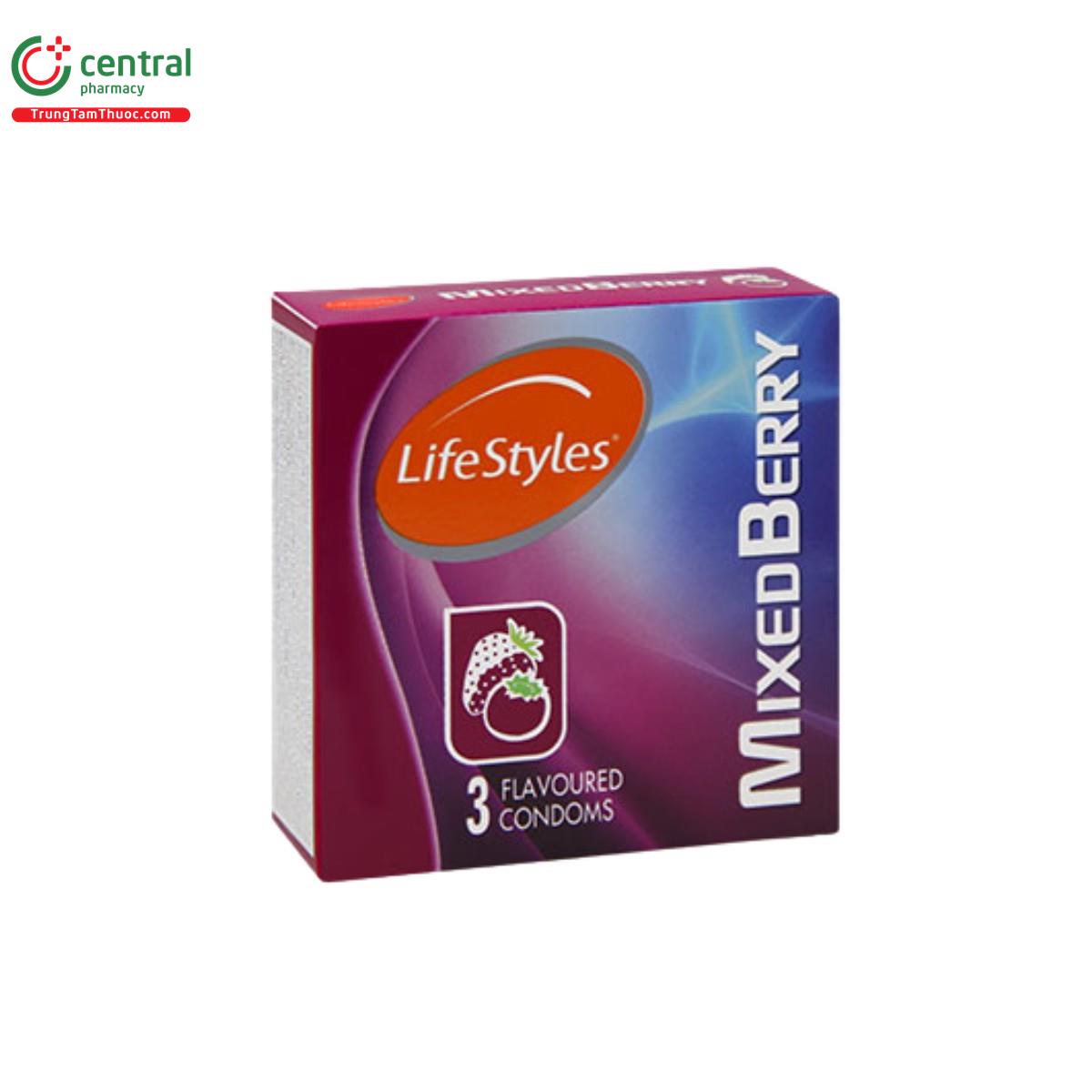 bao cao su lifestyles mixed berry 2 O6640