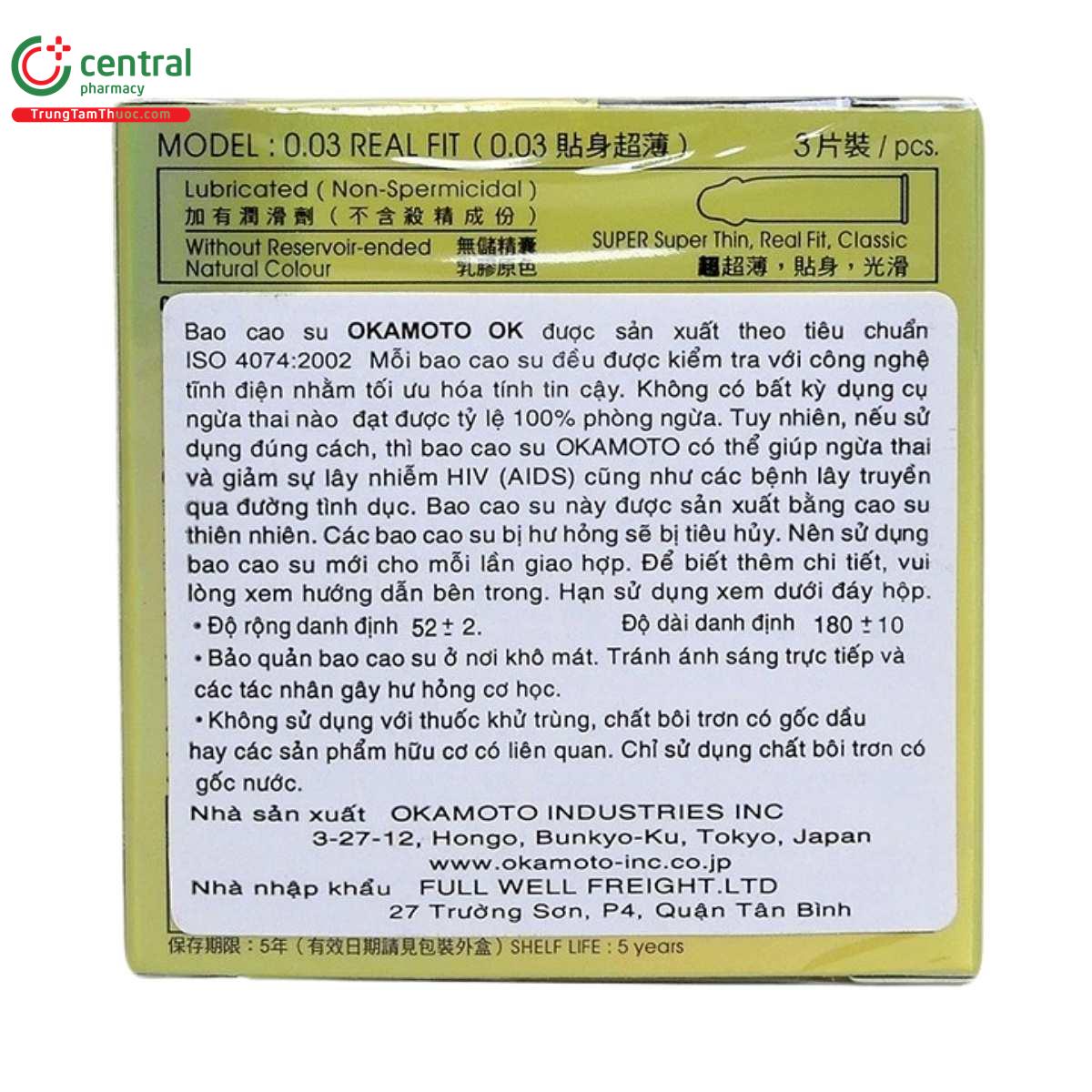 bao cao su okamoto 0 03 real fit 3 Q6540