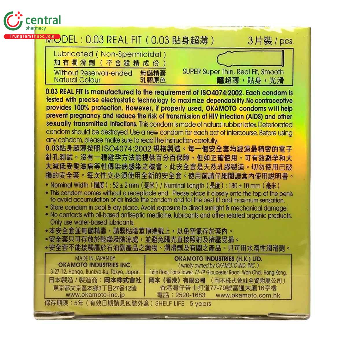 bao cao su okamoto 0 03 real fit 4 B0288