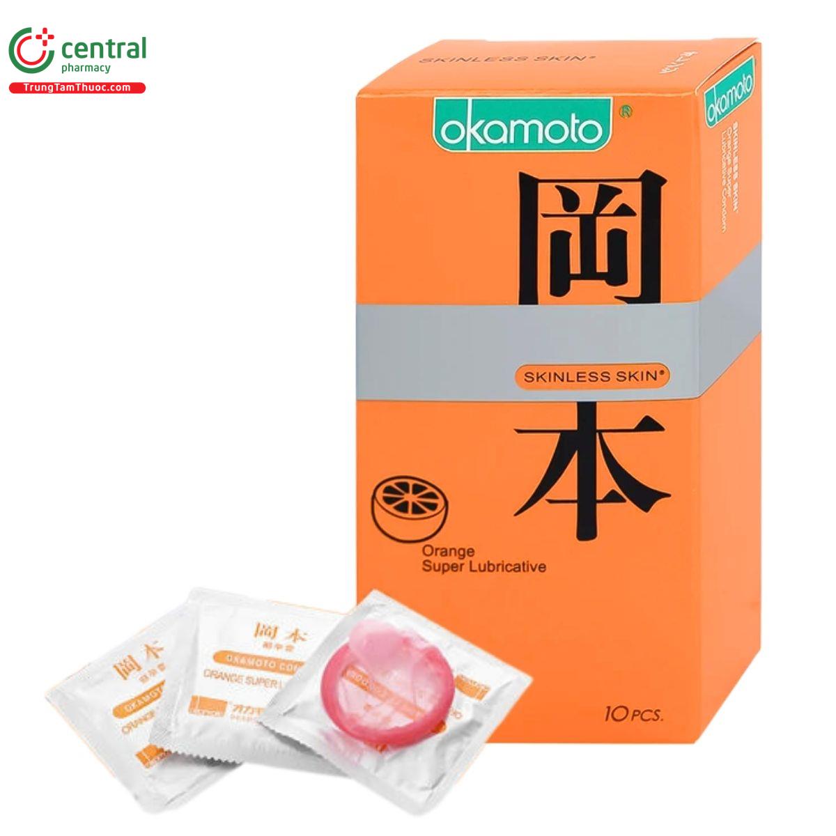 bao cao su okamoto skinless skin orange 1 C1675