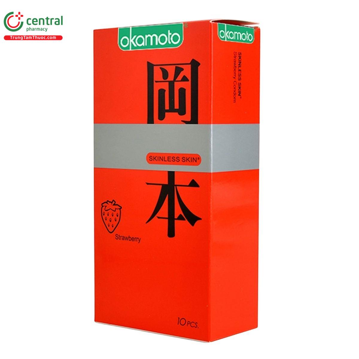 bao cao su okamoto skinless skin strawberry 3 J4325