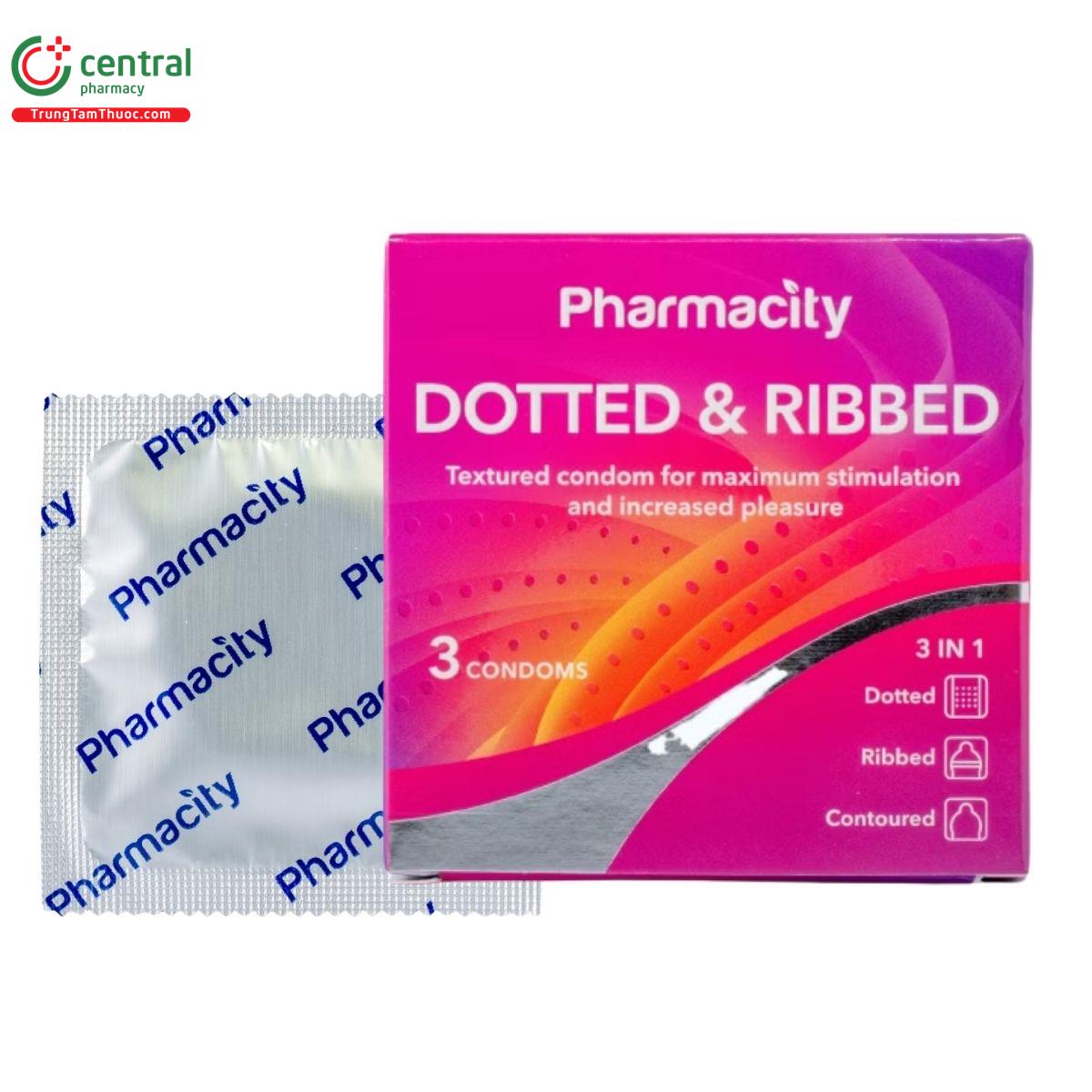 bao cao su pharmacity dotted ribbed 1 D1682