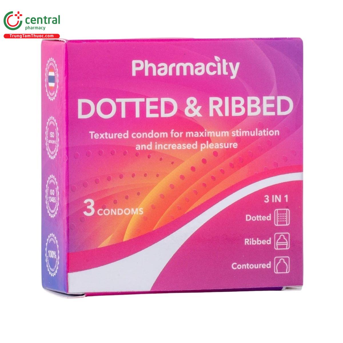 bao cao su pharmacity dotted ribbed 4 R7131