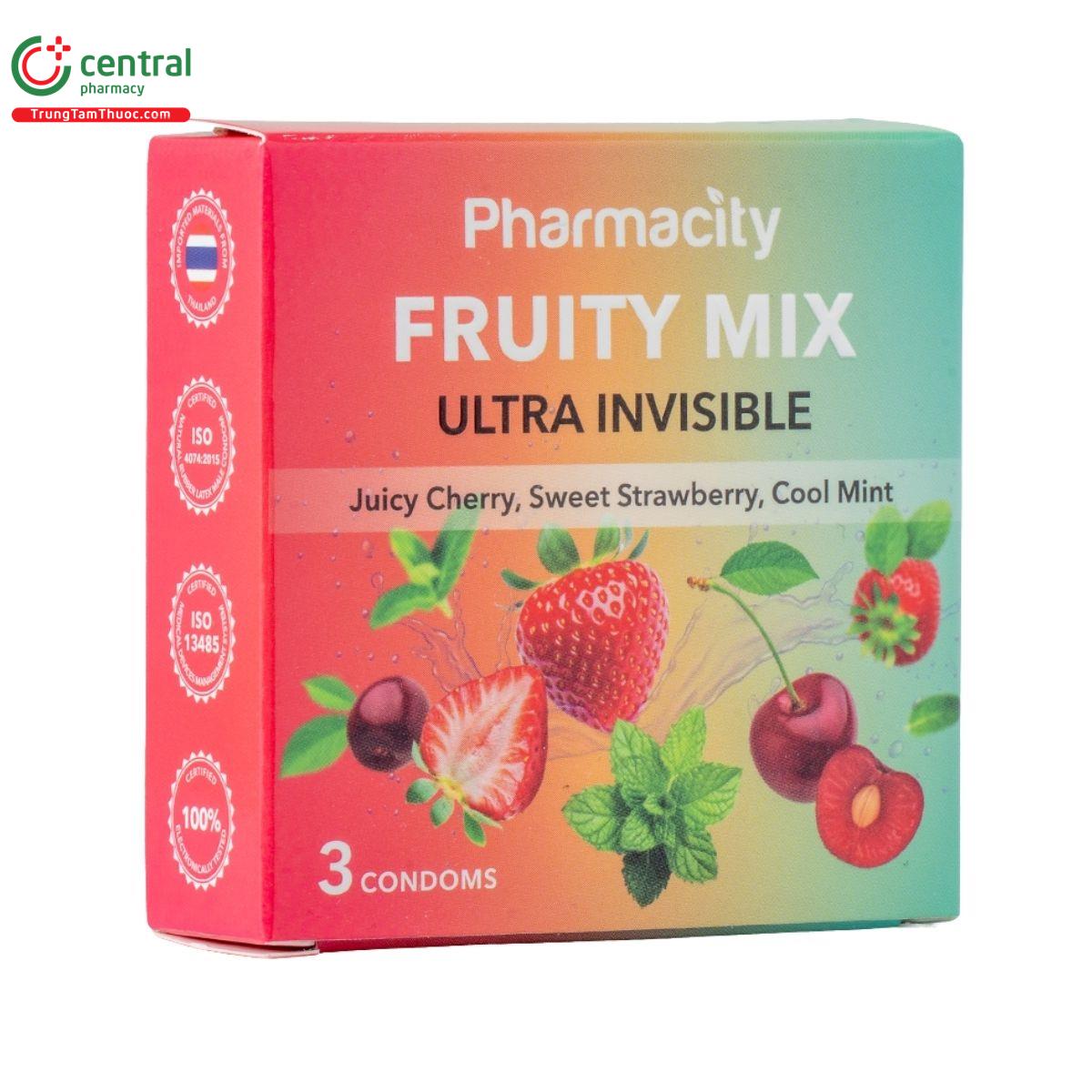 bao cao su pharmacity ultra invisible fruity mix 2 G2774