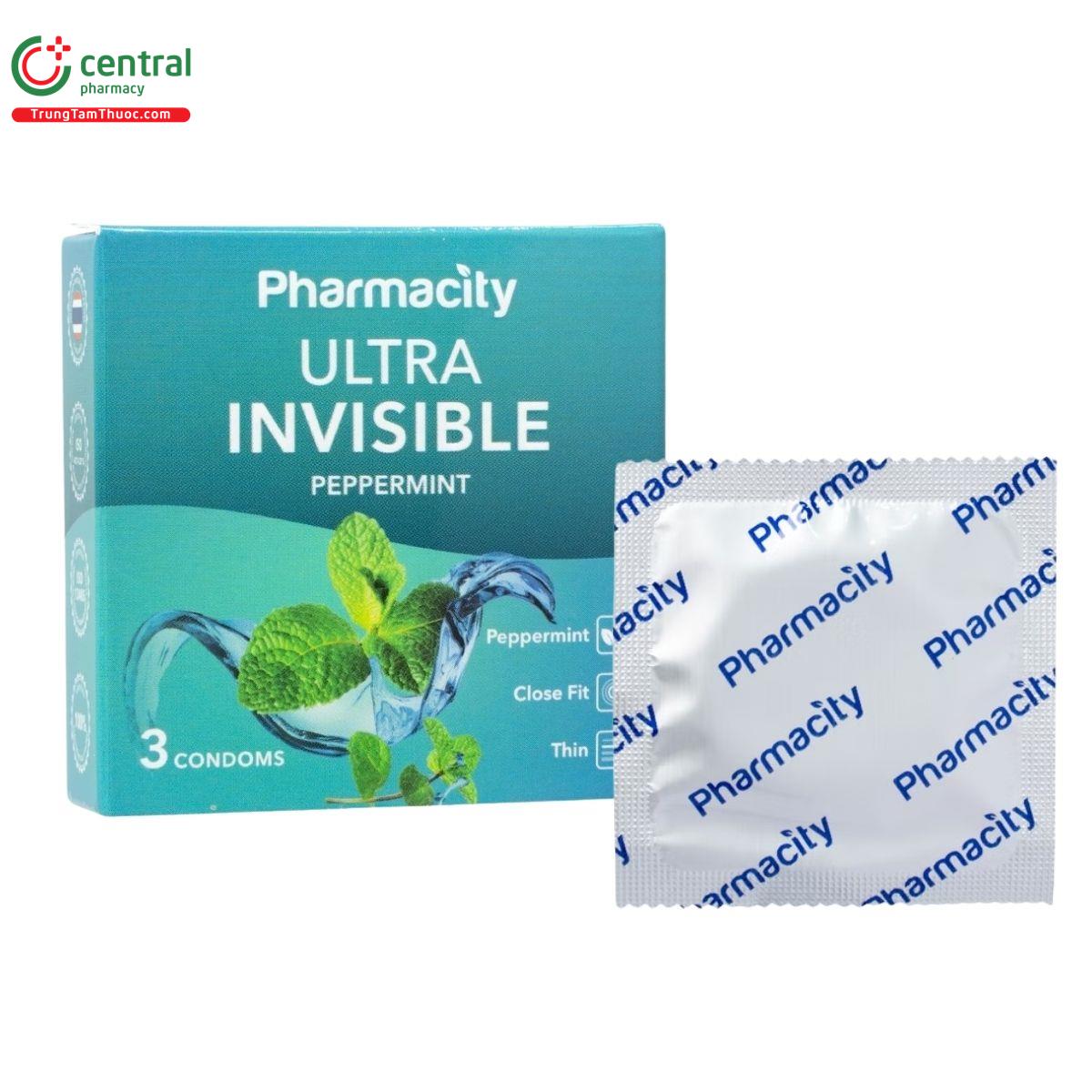 bao cao su pharmacity ultra invisible peppermint 1 D1283