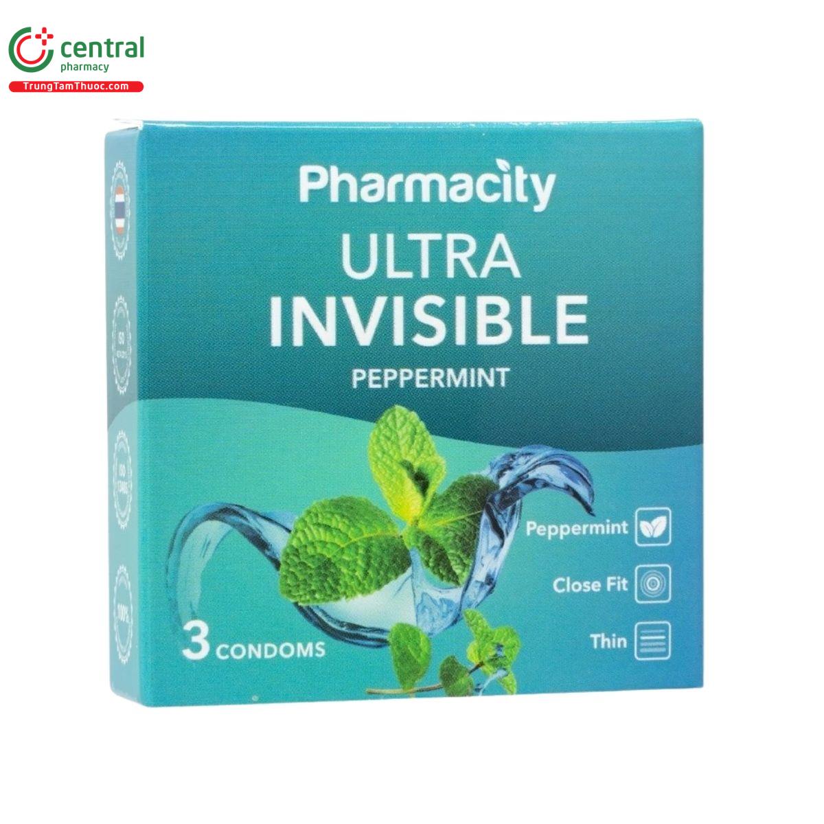 bao cao su pharmacity ultra invisible peppermint 4 N5174