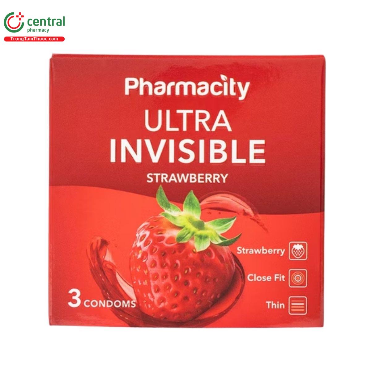 bao cao su pharmacity ultra invisible strawberry 2 C1184