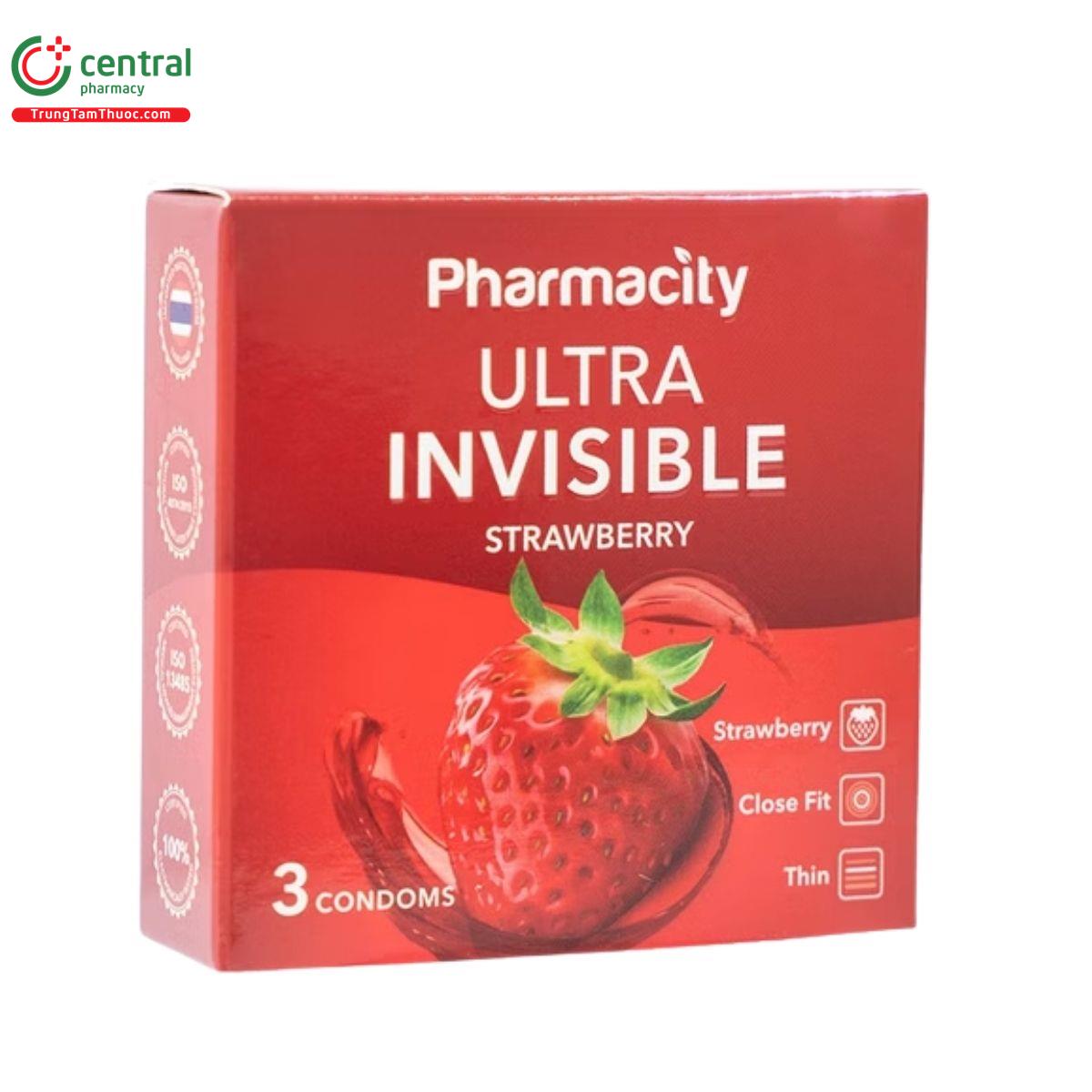 bao cao su pharmacity ultra invisible strawberry 4 H3744