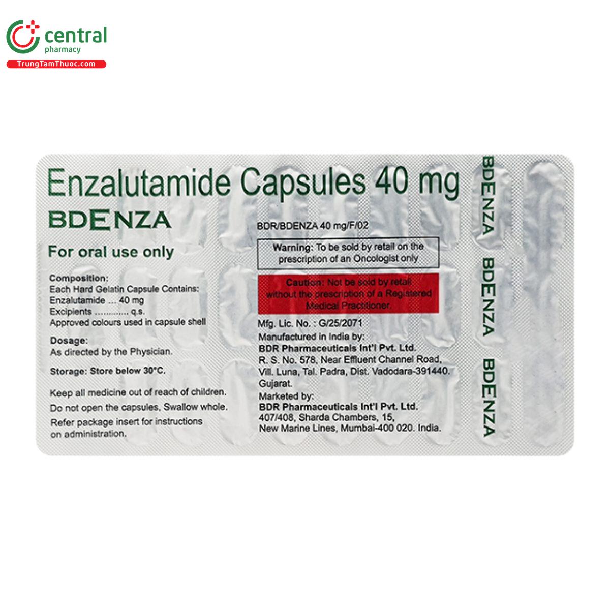 bdenza 40mg enzalutamide capsules 12 E1465