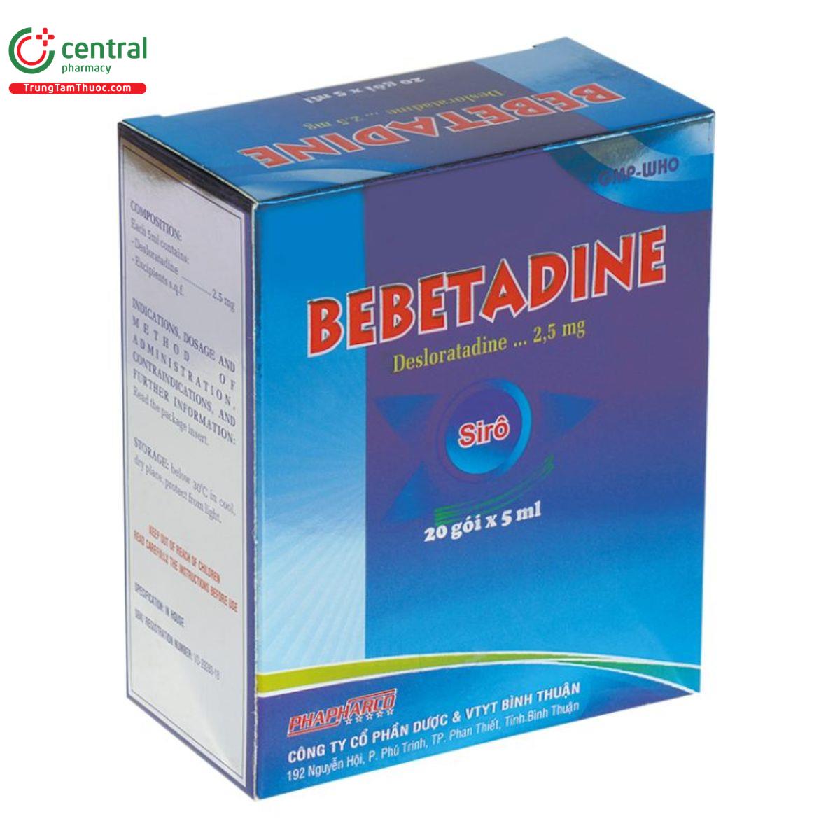 bebetadine 2 5mg 5ml 4 G2238