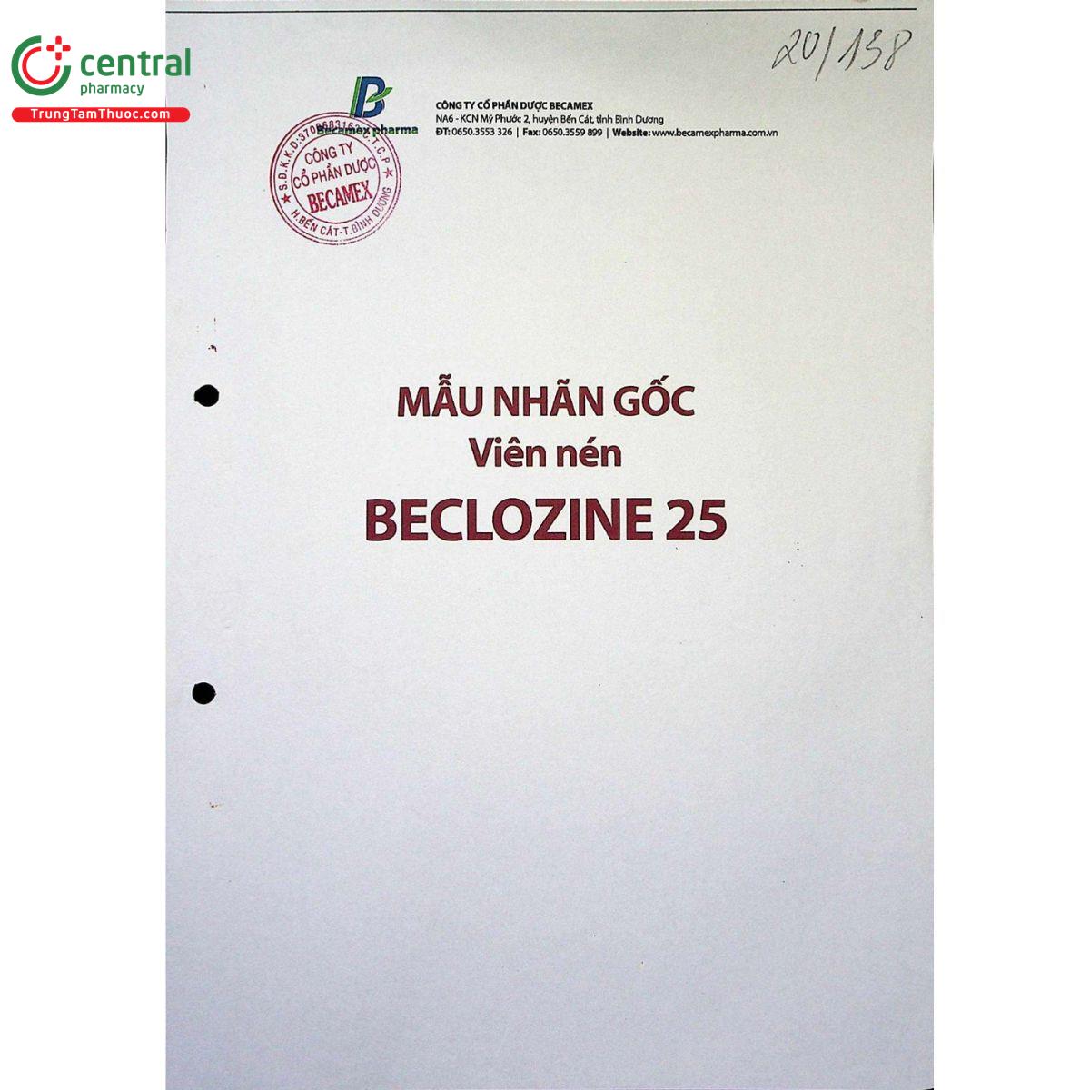 beclozine 25 5 Q6851 beclozine 25 5 Q6851