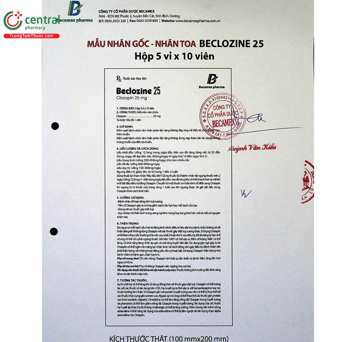 beclozine 25 8 N5774 beclozine 25 8 N5774