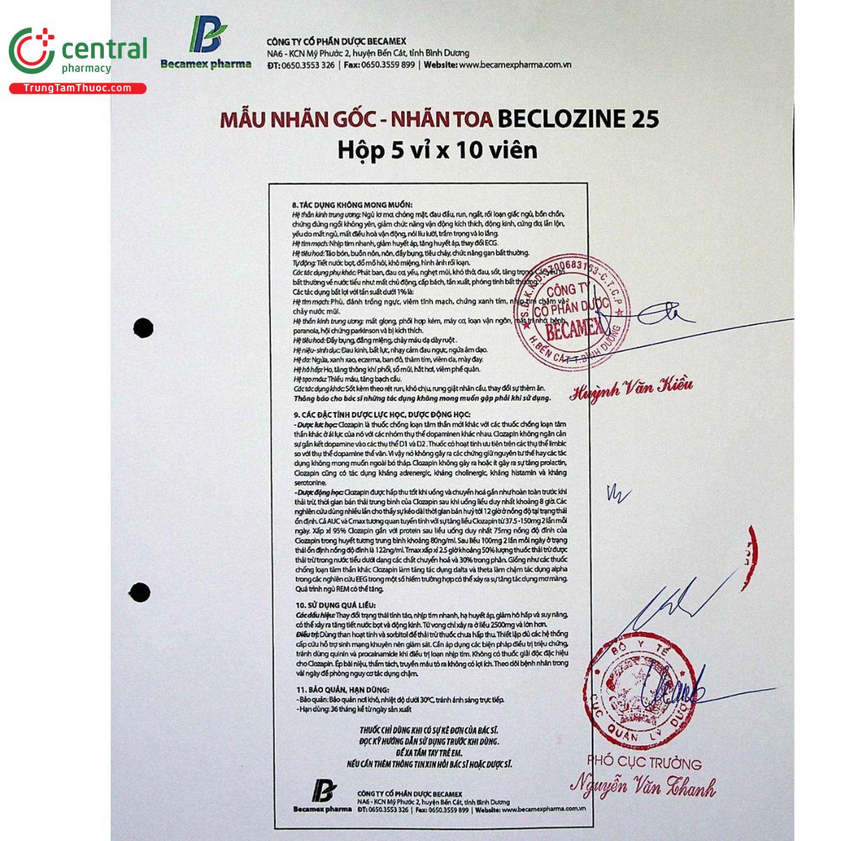 beclozine 25 9 H2137 beclozine 25 9 H2137