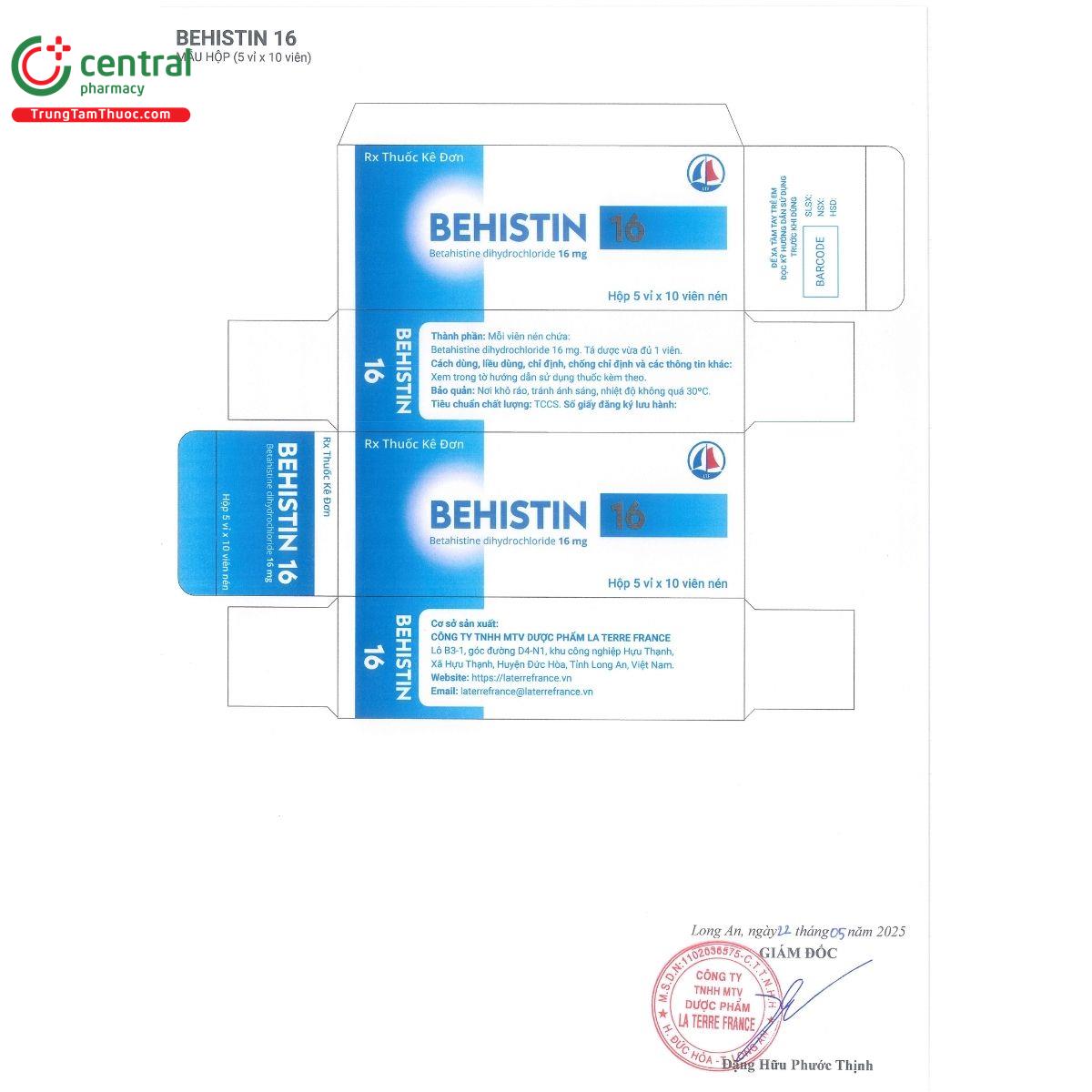 behistin 16mg 2 L4416