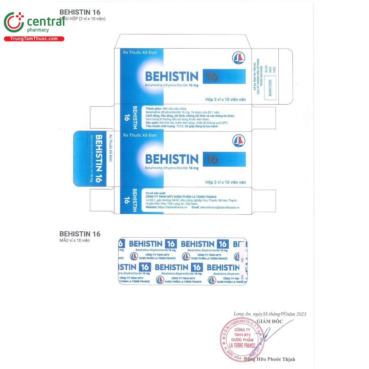 behistin 16mg B0808