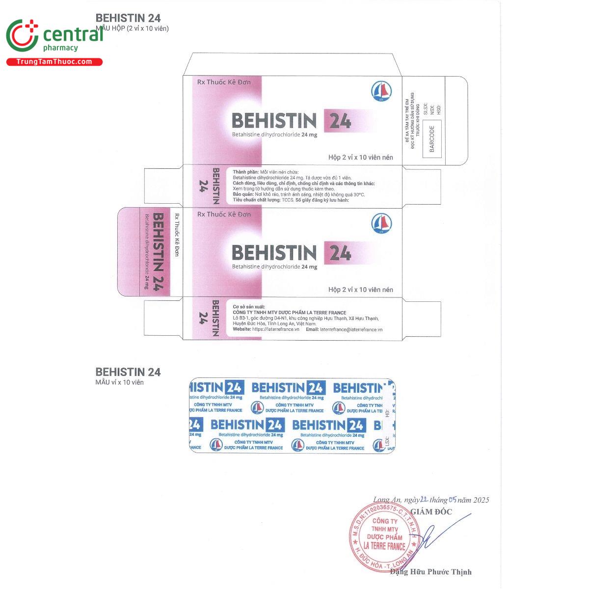 behistin 24mg F2806 behistin 24mg F2806