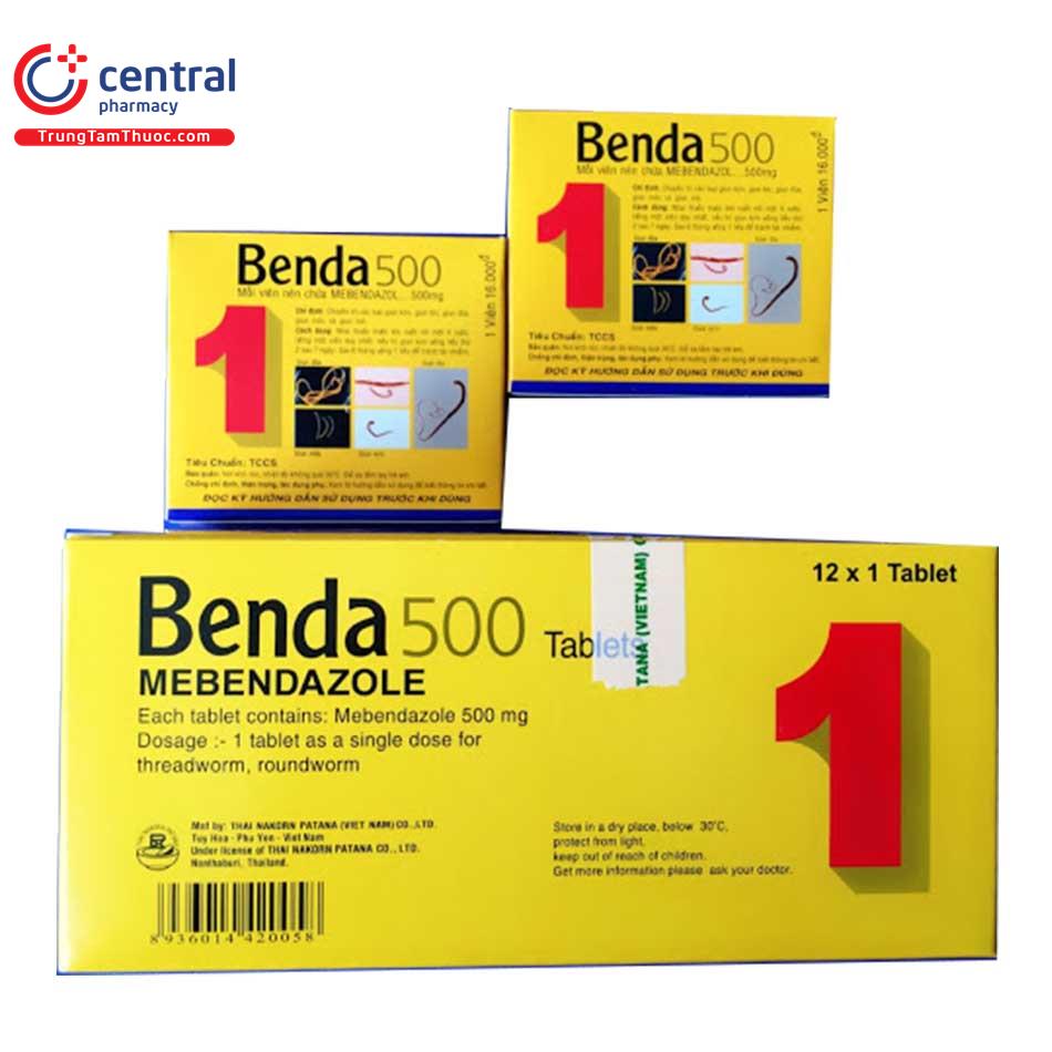 Thuốc Benda 500- Thuốc điều trị nhiễm một hay nhiều loại giun.