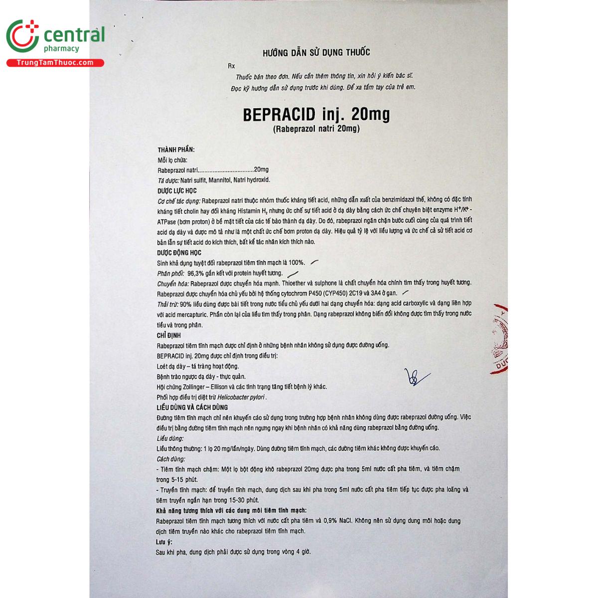 bepracid inj 20mg 3 J4420 bepracid inj 20mg 3 J4420