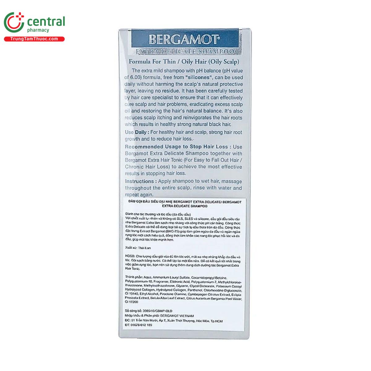 bergamot extra delicate shampoo 100ml 4 C0774