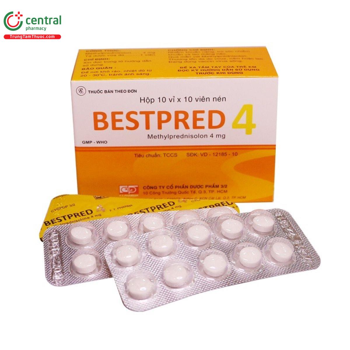 Thuốc Bestpred 4 kháng viêm, chống dị ứng, ức chế hệ miễn dịch