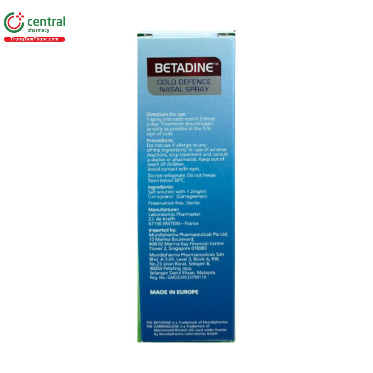 betadine cold defence nasal spray 2 S7110