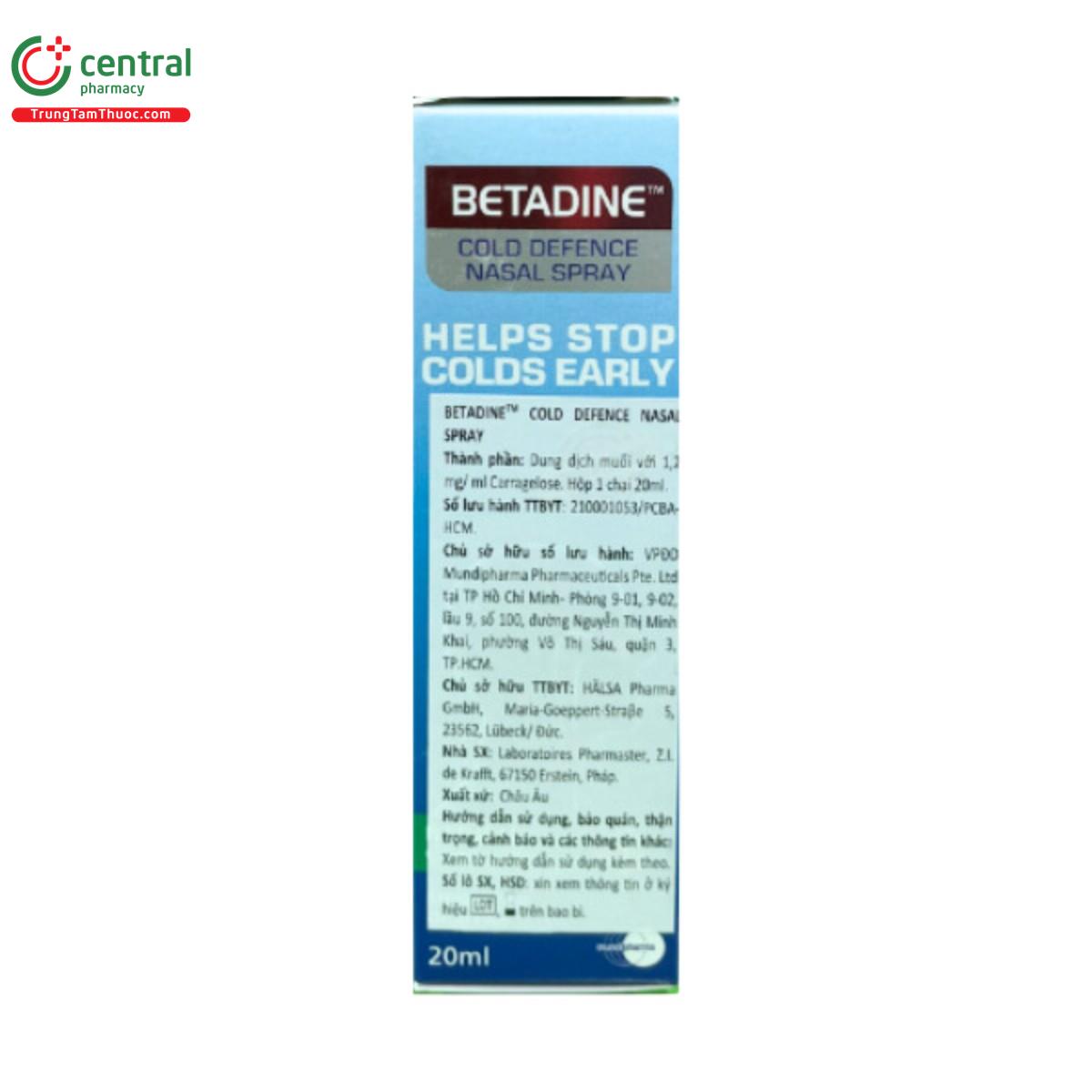 betadine cold defence nasal spray 3 C0768