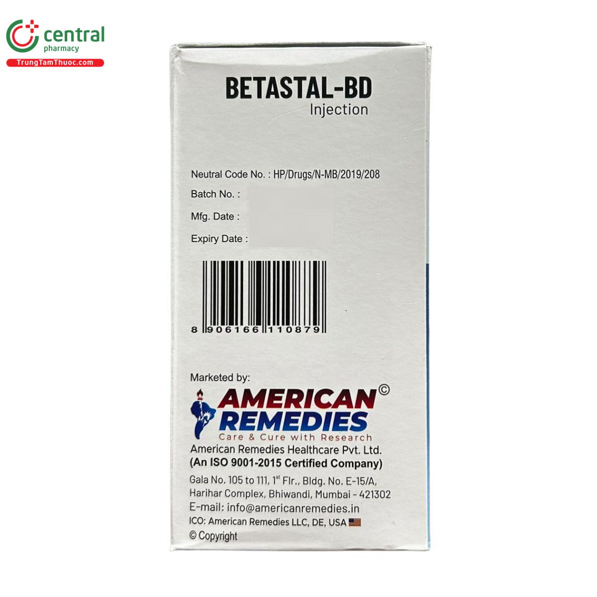 betastal bd injection 2ml 5 D1073